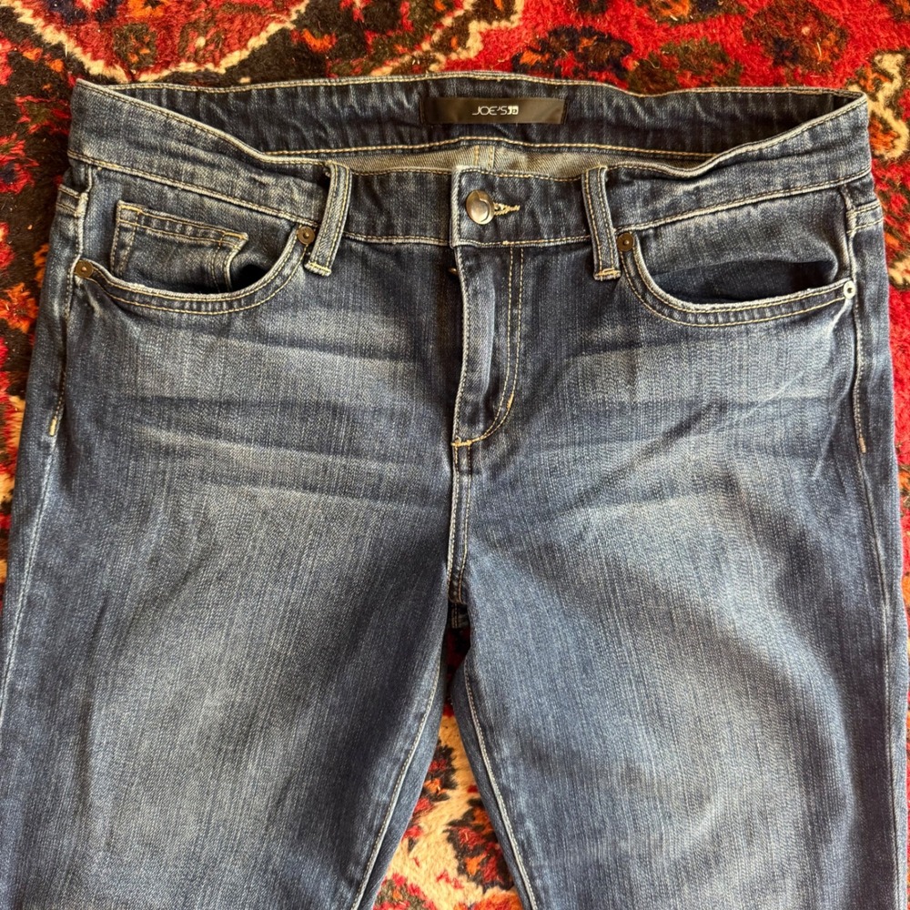 Joe's Jeans Cropped Denim Women 31 Blue Cuffed Medium Wash Casual Stretch Capri